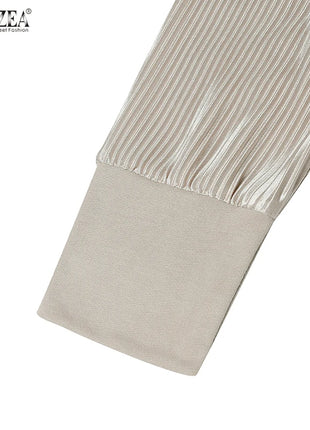 Fashion Autumn Long Sleeve Pleated Sundress 2024 ZANZEA Muslim Abaya Robe Femmme Women Patchwork Maxi Dresses Casual Vestidos