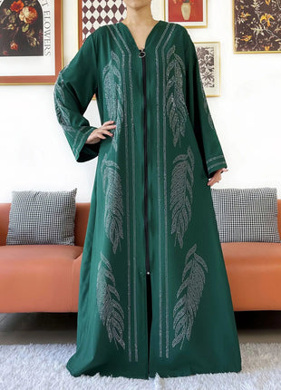 New Middle East Africa Elegant Women Cardigan Chiffon Loose Open Zippier Abaya Muslim Islamic Clothing Cardigan Style Loose Size