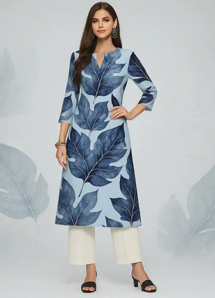 Muslim Women Kurt Casual Dress Long Sleeve Straight Casual Ethnic Flower Mandarin 3D Design Suitable Morocco Marokkaanse Kaftan