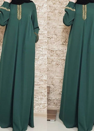Muslim Woman Abaya Islamic Clothing Abaya Dubai Turkish Indoneisa Islam National Style Print Loose Long Skirt Woman Casual Abaya