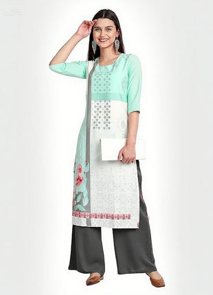 Muslim Women Kurtta Casual Dress National Style Straight Casual Ethnic Peacock Mandarin Design Turkish Abaya Slit hem