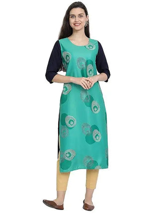 Muslim Dress Kurt Women's Fashionable And Elegant Straight Tube Casual Slit hem Colorful Flowers Pattern Dress Abiti Lunghi