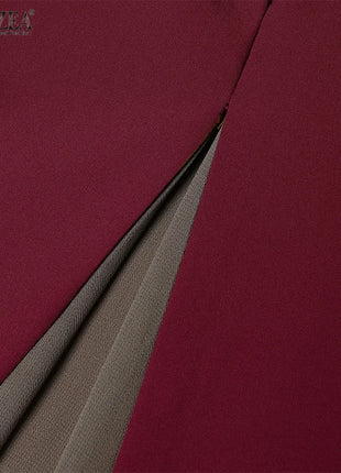 ZANZEA Women Color Block Patchwork Maxi Dress Fake Two-Piece Islamic O Neck Muslim Long Dresses Long Sleeve 2024 Fall Abaya Robe