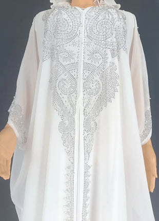 Eid Muslim Dress for Women Hooded Abaya 2 Piece Set Diamond Jalabiya Morocco Party Dresses Dubai Abayas Kaftan Vestido Long Robe