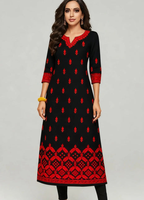 Muslim Dress Kurt Women's Fashionable And Elegant National Style Straight Tube Casual Round Neck Colorful Elephant Pattern Dress