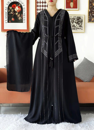Laxury Design New Women Elegant Dress Chiffon Open Abaya Muslim Women Dress Islamic Clothing Cardigan Abaya Women Muslim Dress
