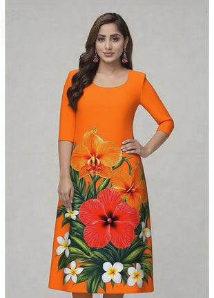 Muslim Kurtta Women's Casual Fashion Dress National style Straight Tube Casual Ethnic Flower Kaftan Moroccan Slit hem Robe