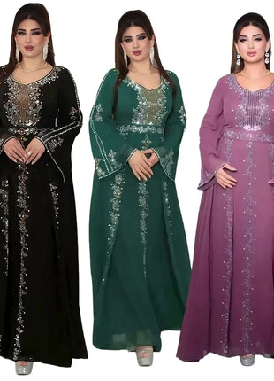 2025 Abayas For Women Dubai Luxury African Muslim Fashion Dress Caftan Marocain Evening Party Dresses Boubou Robe Djellaba Femme