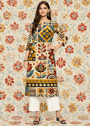 Muslim Dress Kurt Women's Fashionable Long Sleeved Straight Tube Casual Elephant Flowers Pattern Robe Marocain Islamic Prayer