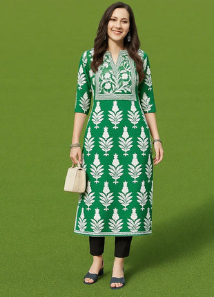 Muslim Women's Kurtta Casual Fashion Dress Straight Tube Casual Ethnic Flower Muslim Fashion Long Sleeve Dresses National Style