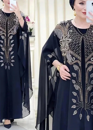 Abayas For Women Dubai Luxury 2024 Chiffon Boubou Muslim Fashion Dress Caftan Marocain Wedding Party Occasions Djellaba Femme