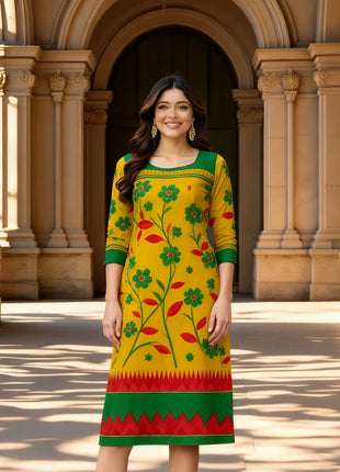 Muslim Kurtta Women's Fashionable Turkish Abaya Dress 2026 Straight Tube Slit hem Casual Ethnic Middle Eastern Arabic Dress