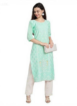 Muslim Kurtta Women's Casual Fashion Dress Slit hem Straight Tube Casual Ethnic Peacock National Style Abito Donna Musulmana