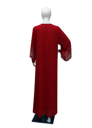 2024 Dubai Abaya Autumn Fashion Muslim Long Sleeve V-neck Party Evening Maxi Dress Kaftan clothes for Muslim Dress Women Outfits