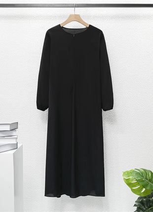 Muslim Dresses Women Maxi Dresses Mujer Vestidoes Female Loose Dresses Full Sleeve Printed Floral Casual Robe Long Dress