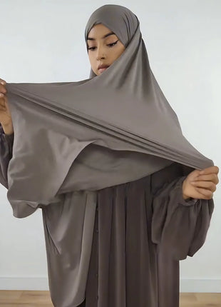 145*145cm Large Size Jersey Modal Square Scarf Stretchy Muslim Instant Hijab Layer Khimar Eid Islamic Women Prayer Headscarf