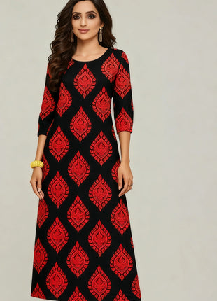 Muslim Dress Kurtta Women's Fashionable Slit hem Straight Tube Casual Elephant Women Dress Turkish Abaya Abito Donna Musulmana