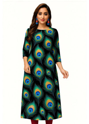 Muslim Dress Kurt Women's Fashionable And Elegant Slit hem Straight Tube Casual Flowers Pattern Robe Abito Donna Musulmana