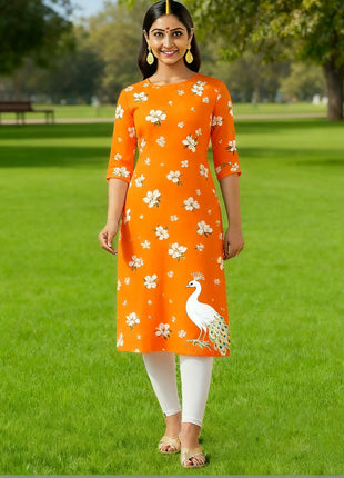 Muslim Dress Kurt Women Fashionable Elegant Straight Tube Casual Slit hem Color Peacock Pattern Islamic Clothing For Women