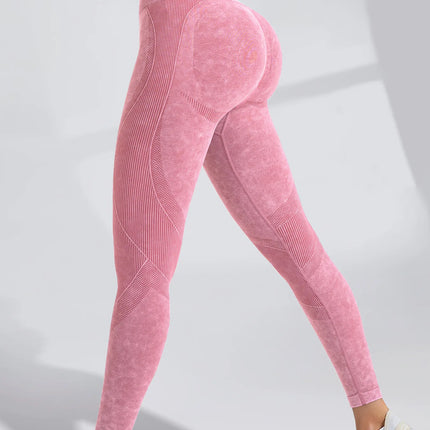 Women Seamless Gym High Waist Yoga Pants Hip Lifting Outdoor Sports Tight Waist Letter Sand Washed Pants Exercise Yoga Leggings