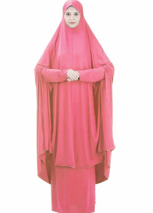 Muslim Women Two Piece Set Prayer Garment Dress Abaya Long Khimar Outfit Ramadan Skirt Abayas Islamic Clothes Niqab Eid 2026