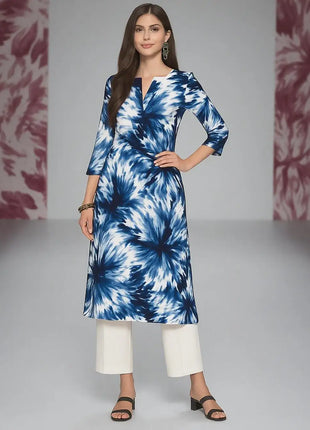 Muslim Kurtta women's Casual Fashion Dress Long Sleeved Straight Tube Casual Ethnic Flower Round Neck Regular Size Design Sense
