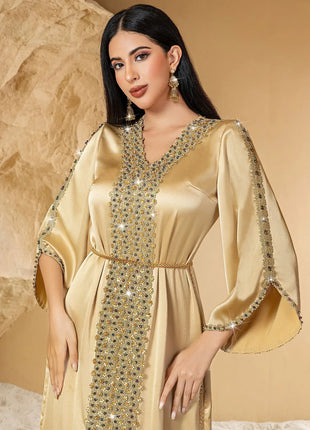Eid Muslim Dress For Women Ramadan Jalabiya Lace Diamond Party Dresses Abaya Long Robe Morocco Dubai Kaftan Vestidos Largos 2026