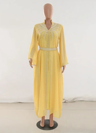 Luxury Abaya Diamonds Muslim Elegant Women Dresses Caftan Moroccan Dubai Kaftan Gown Evening Party Eid Long Maxi Dresses