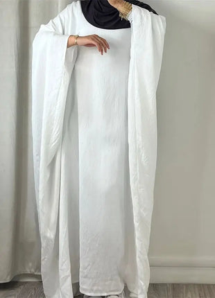 Ramadan Eid Soft Crepe Khimar Batwing Abaya Dubai Islam Muslim Modest African Dresses For Women Kaftan Kebaya Robe Femme Musulma