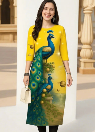 National style Women Kurtta Casual Fashion Dress Slit hem Straight Tube Casual Ethnic Flower Muslim Kaftan Turkish Abaya Morocco