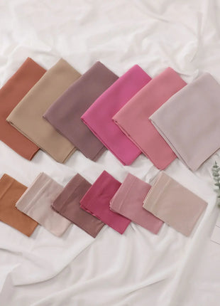 2 Piece Set Chiffon Hijab Matching Undercap Chiffon Scarf with Matching Underscarf Shawls Scarves Head Scarf Headwraps for Women