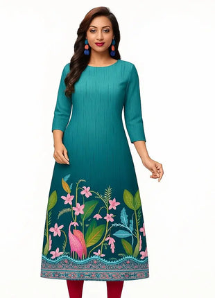 Muslim Dress Kurtta Women Fashionable Elegant National Style Straight Tube Slit hem Abito Donna Islamic Clothing For Women