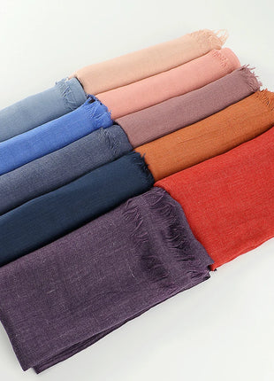 Muslim Cotton Linen Hijabs For Women Scarf Thin Plain Shawls Femme Musulman Soft Viscose Rayon Headscarf Islamic Turban Headband