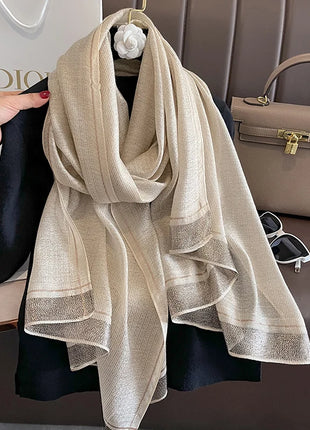 2023 New Women Scarf Winter Warm Solid Silk Wool Shawls Lady Wraps Bufanda Floral Pashmina Luxury Embroidery Warn Scarves