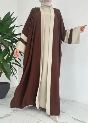 Eid Muslim Dress & Abayas for Women 2 Piece Set Musulman Ensembles Morocco Ramadan Caftan Abaya Kaftan Dubai Arab Long Robe 2024