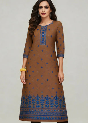 Muslim Kurtta Casual Dress Middle Eastern Straight Casual Ethnic Slit hem Mandarin Peacock National Style Caftan Turkish Abaya