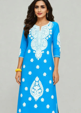 National style Muslim Women Kurtta Casual Dress Slit hem Straight Casual Ethnic Mandarin 3D Design Abito Donna Turkish Abaya