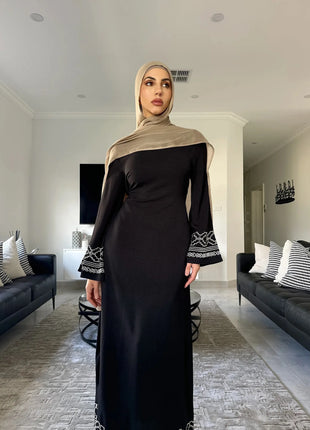 Eid Embroidery Muslim Dress for Women Party Dresses Jalabiya Morocco Dubai Long Robe Arab Ramadan Kaftan Islam Vestidos Largos