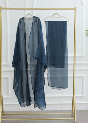 Middle Eastern Islamic Three-Piece Clothing for Women Ramadan Muslim Modest Abaya Dress with Hijab 2025 New Turkey Kaftan Robe