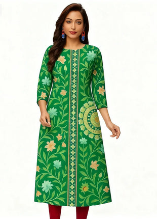 Muslim Dress Kurt Women's Fashionable And Elegant National Style Slit Hem Straight Tube Casual Color Pattern Abaya Luxury