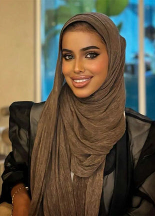 Premium Rayon Cotton Wrinkle Hijab Scarf For Woman Muslim Hijabs Fashion Soft Shawl Islam Turban Ramadan Soild Headband 180*80cm