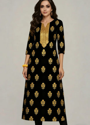 Muslim Kurtta Women Casual Fashion Dress Straight Tube Casual Ethnic Vetement Femme National style Kaftan Dress Moroccan Luxury