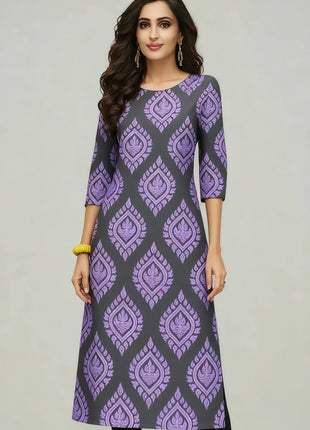 Dress Kurtta Women Fashionable Straight Tube Casual Bright Slit hem Flowers Patterns Robe Arabe Traditionnelle Turkish Abaya