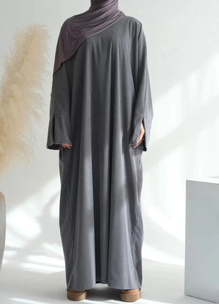 2025 New Arrival Turkey Dubai Muslim Winter Abaya Corduroy Women Closed Abaya Loose Daily Wear Muslim Long Winter Dress