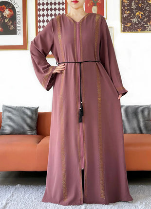 New Elegant Women Abaya Long Sleeve Chiffon Loose Open Abaya Muslim Islamic Clothing Cardigan Style Muslim Fashion Dresses