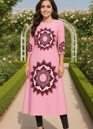 Muslim Women's Fashionable Comfortable Kurtta Dress Slit Hem Straight Tube Casual Ethnic Abaya Women Dress Abaya Turkish Abaya