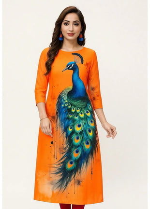 Muslim Dress Kurt Fashionable Elegant National Style Straight Tube Casual Slit Hem Elephant Peacock Pattern Women Dress Abaya