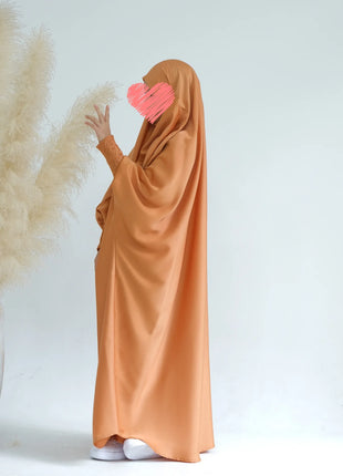 Ramadan Muslim Dress Girls Kids Prayer Garment Hijab Dress  Child Hooded Abaya Full Cover Niqab Islam Dubai Eid Robe 2023 jilbab
