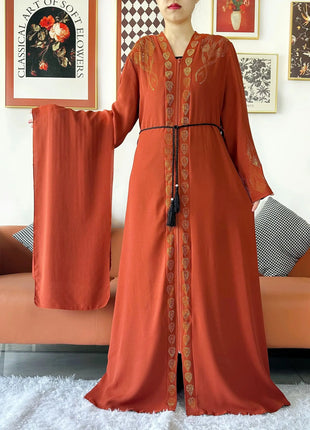 2024 Women Elegant Party Dress Chiffon Open Abaya Muslim Women Dress Islamic Clothing Cardigan Abaya Women Muslim Dress