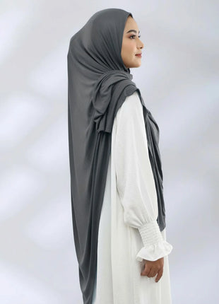 145*145cm Large Size Jersey Modal Square Scarf Stretchy Muslim Instant Hijab Layer Khimar Eid Islamic Women Prayer Headscarf